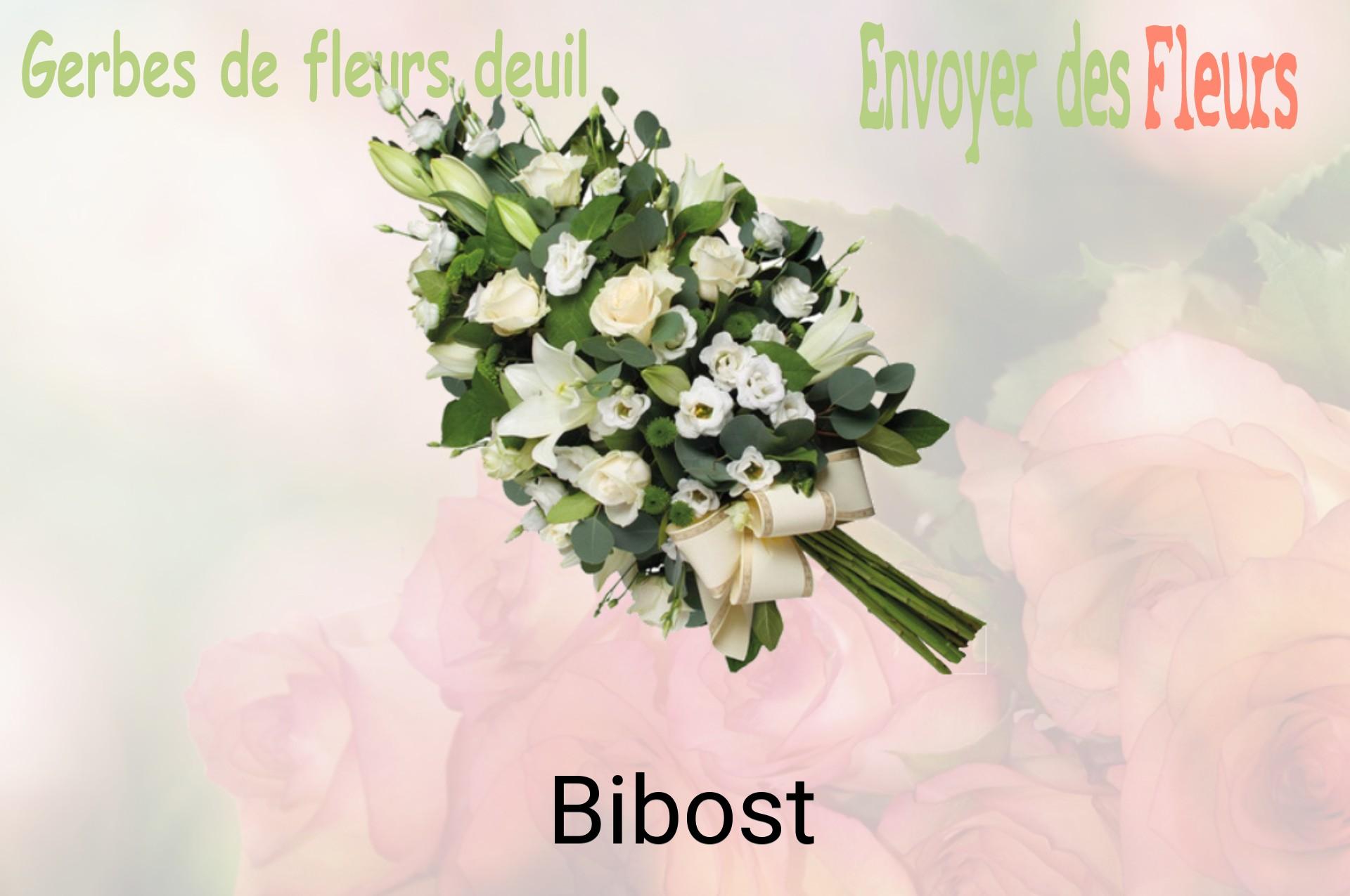 Gerbe de fleurs de deuil livrée à Bibost